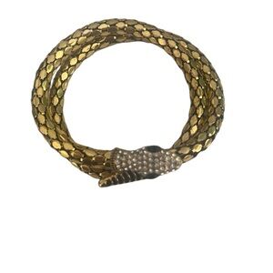 Bedazzled gold snake wrap around bracelet